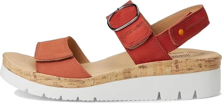 Samuel Hubbard Portola Two-Strap Women's Sandals Coral Nubuck : 5.5 B - Medium, Leather - Image 6