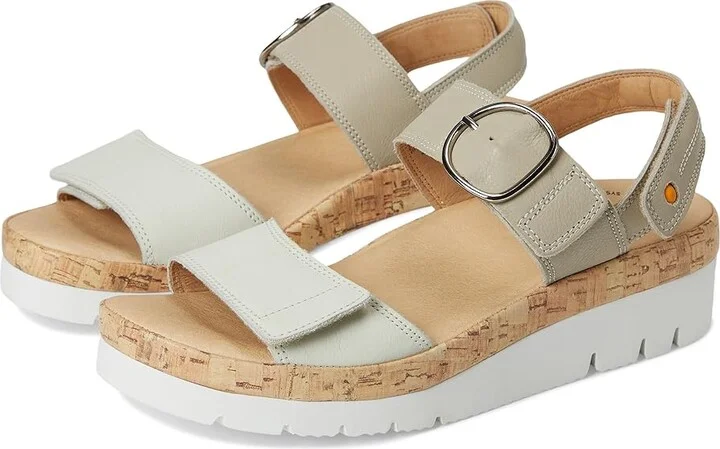 Samuel Hubbard Portola Two-Strap Women's Sandals White Leather : 9.5 C - Wide