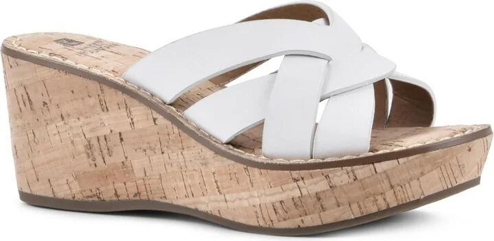 Samwell Womens Cork Slip On Wedge Sandals
