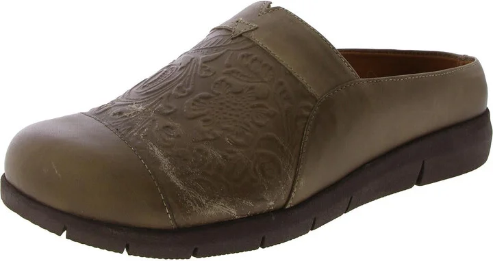 San Marcos Womens Leather Removable Insole Slide Sandals
