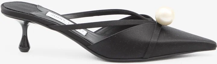 Sana 50 Satin Mules with Pearl
