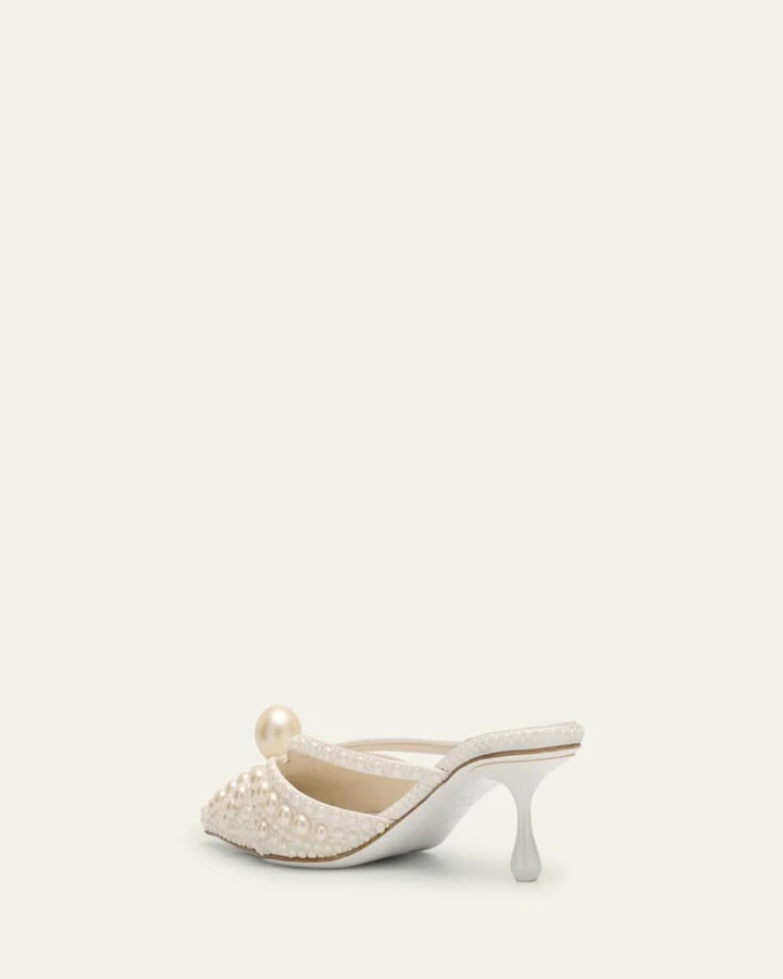 Sana 51 Pearly Leather Mules - Image 3