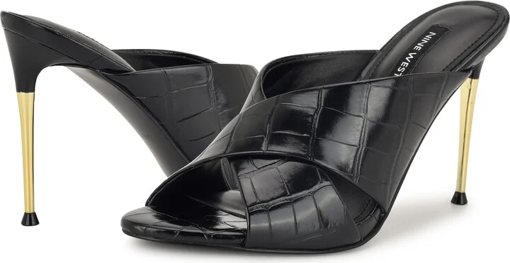 Sancie Croc Embossed Stiletto Sandal - Image 6