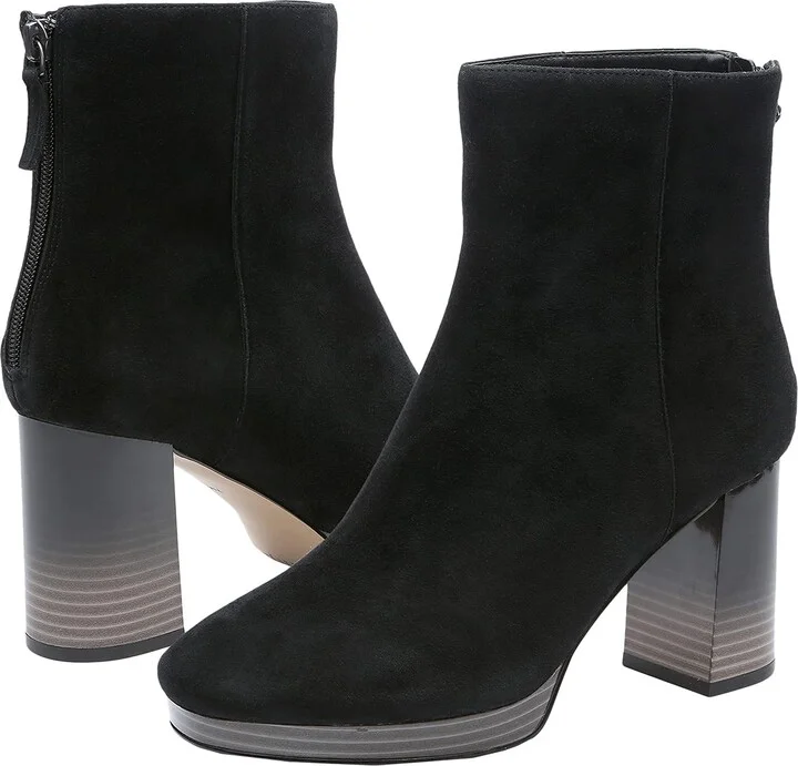 Sanctuary Razzle Women's Fashionable Leather Ankle Boots with Stacked Heel