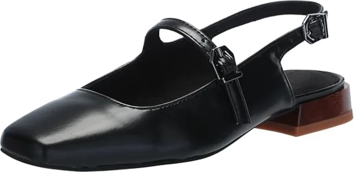 Sanctuary Women's Everly Mary Jane Flat-Leather Slingback Shoe with Recycled Outsole