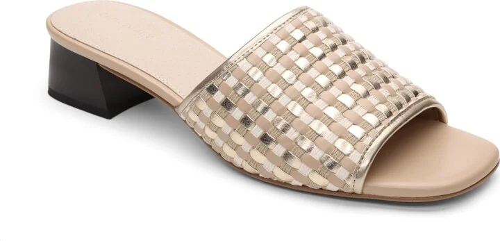Sanctuary Women's Riley 2.0 Woven Metallic Raffia Slide Sandals