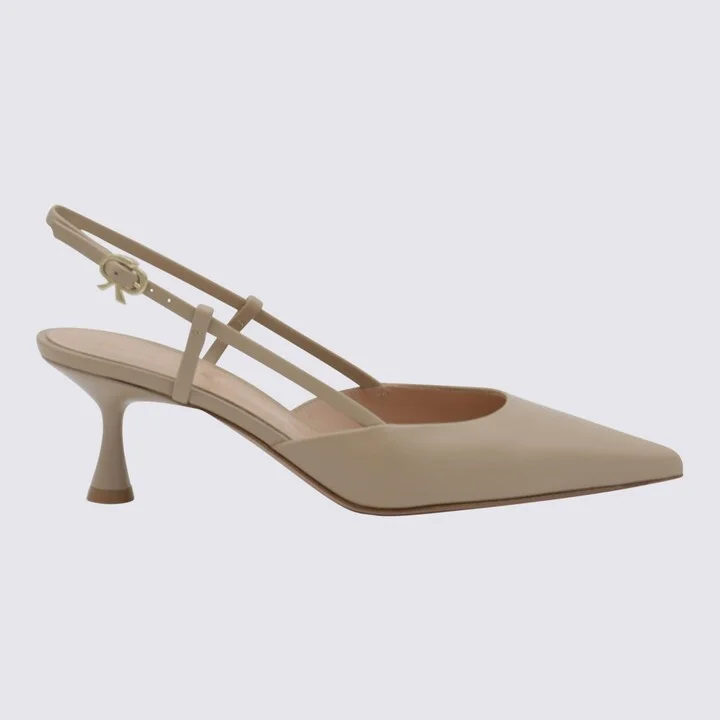 Sand Leather Pumps