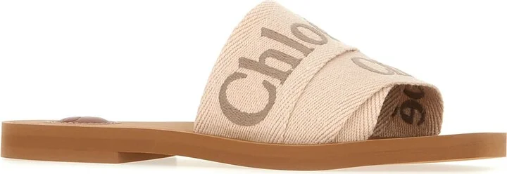 Sand Linen Blend Woody Slippers - Image 2