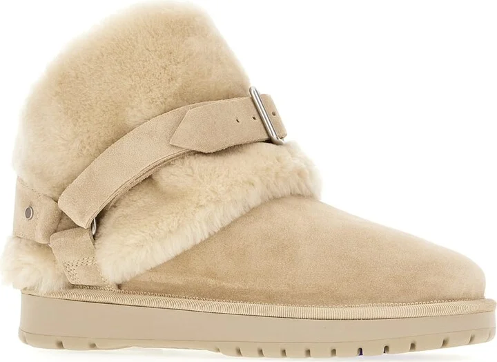 Sand Suede Chubby Ankle Boots - Image 2