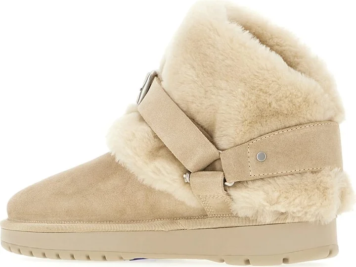 Sand Suede Chubby Ankle Boots - Image 3