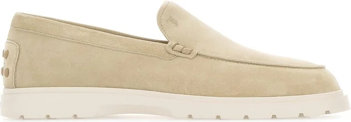 Sand suede loafers