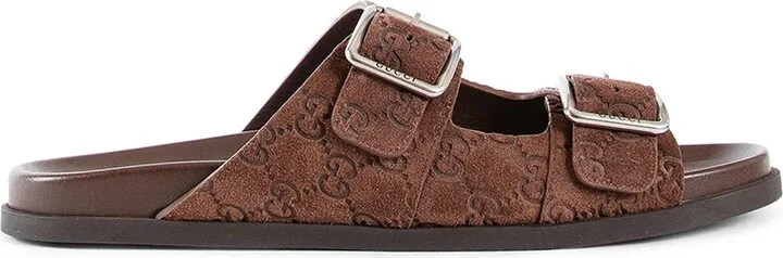 Sandali in pelle scamosciata GG