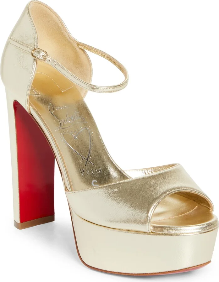 Sandaloo Metallic Peep Toe Platform Sandal