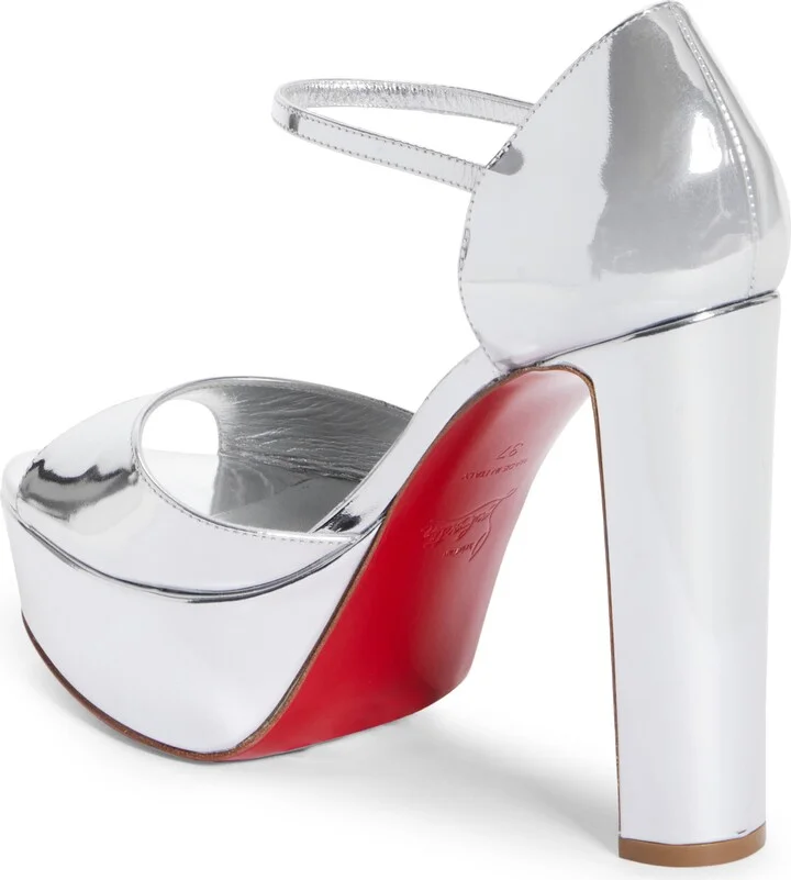 Sandaloo Metallic Peep-Toe Sandal - Image 2