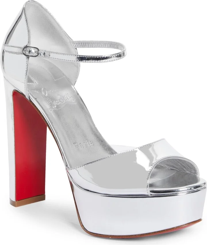 Sandaloo Metallic Peep-Toe Sandal
