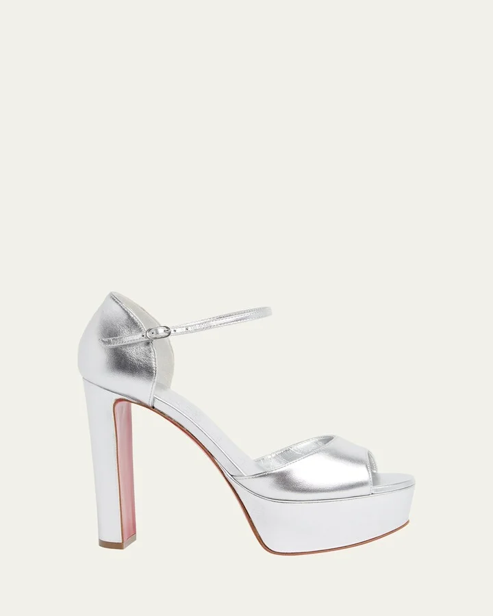 Sandaloo Metallic Red Sole Platform Sandals