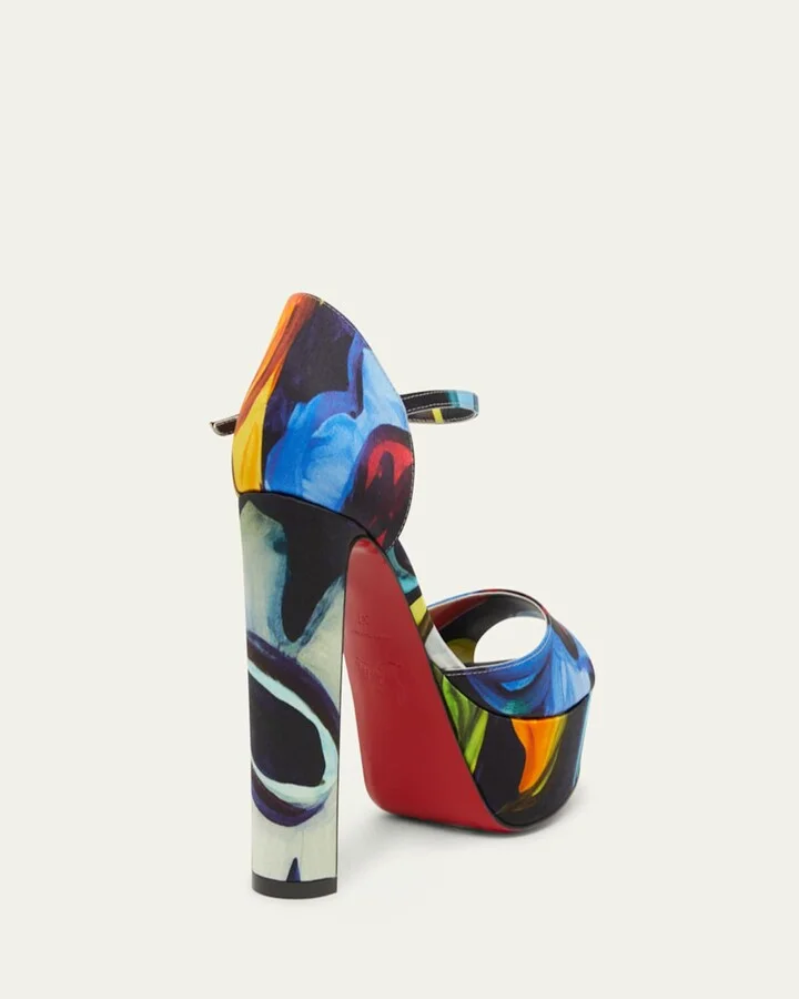 Sandaloo Multi Red Sole Platform Sandals - Image 2
