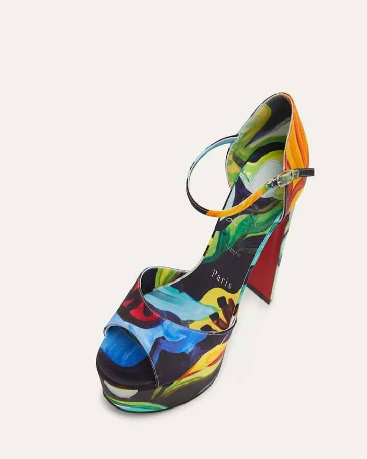 Sandaloo Multi Red Sole Platform Sandals - Image 3