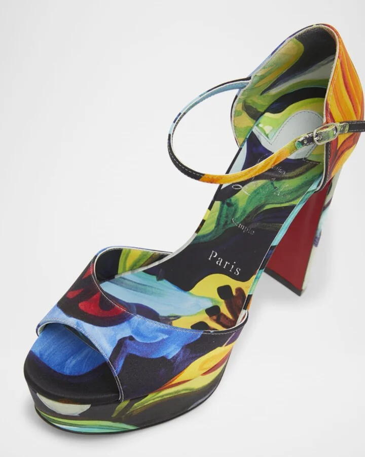 Sandaloo Multi Red Sole Platform Sandals - Image 2