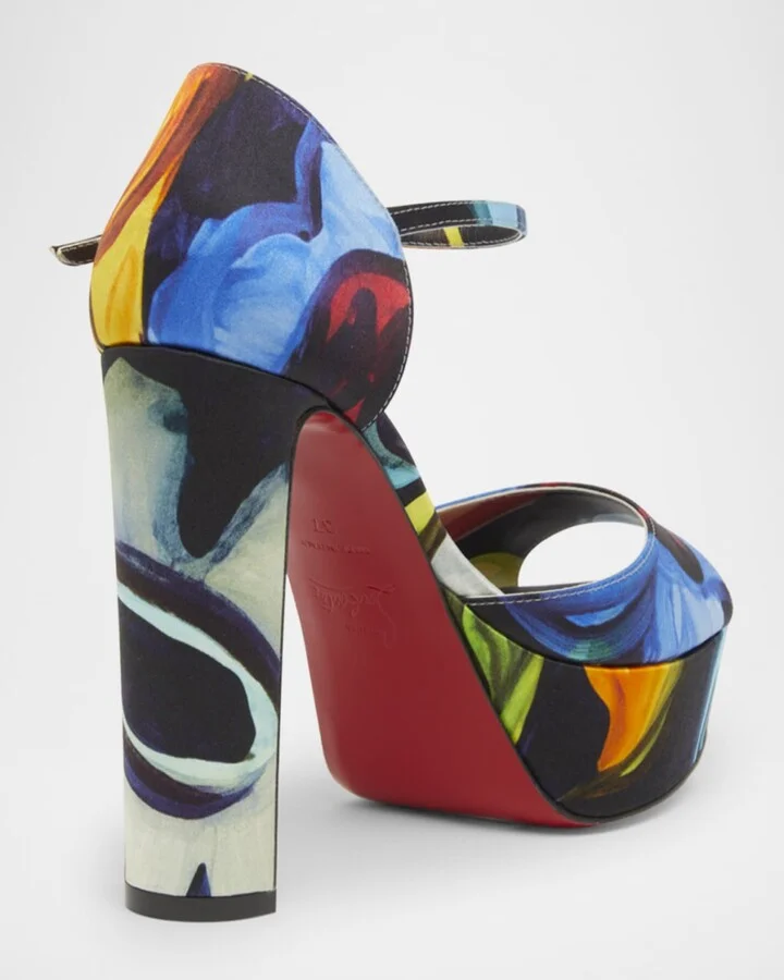 Sandaloo Multi Red Sole Platform Sandals - Image 3