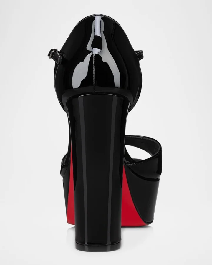 Sandaloo Patent Red Sole Platform Sandals - Image 3