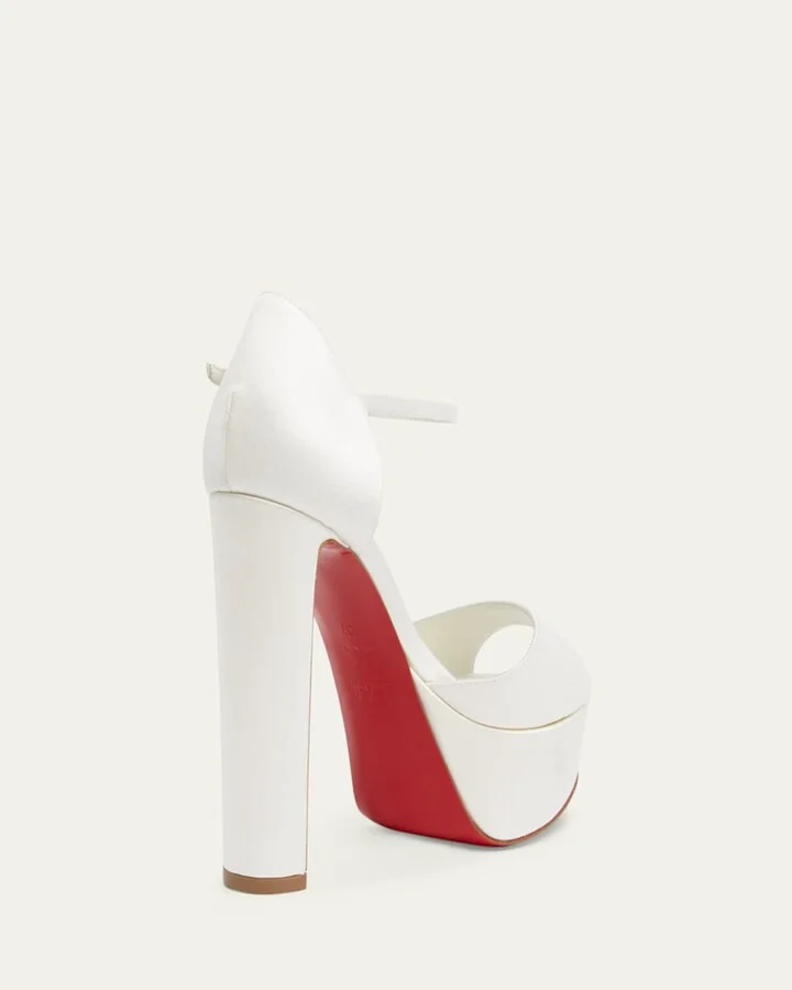 Sandaloo Silk Ankle-Strap Red Sole Platform Sandals - Image 3