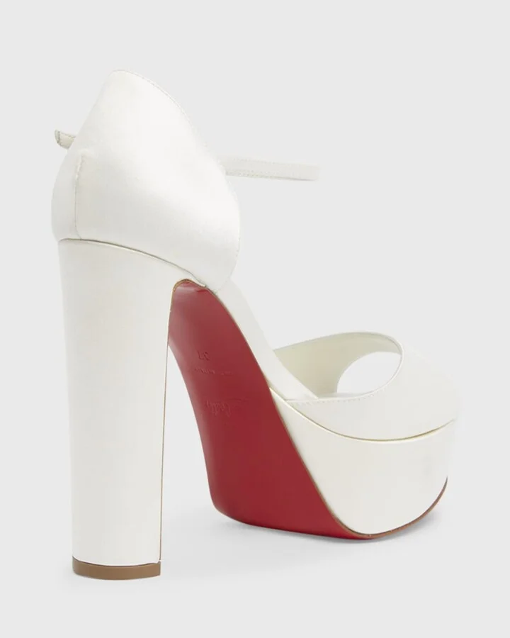 Sandaloo Silk Ankle-Strap Red Sole Platform Sandals - Image 3