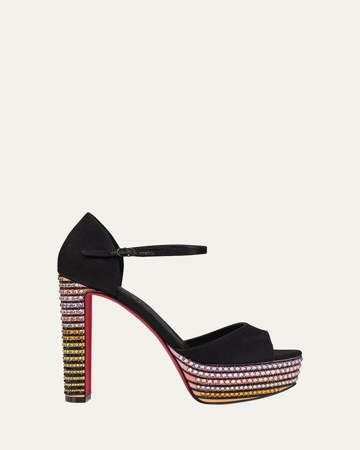 Sandaloo Strass Red Sole Platform Sandals