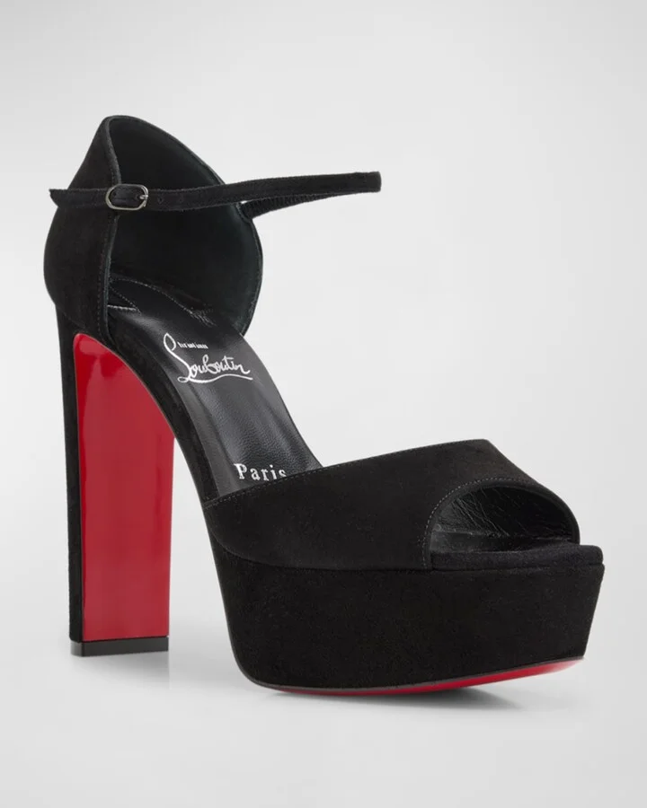 Sandaloo Suede Red Sole Platform Sandals - Image 2