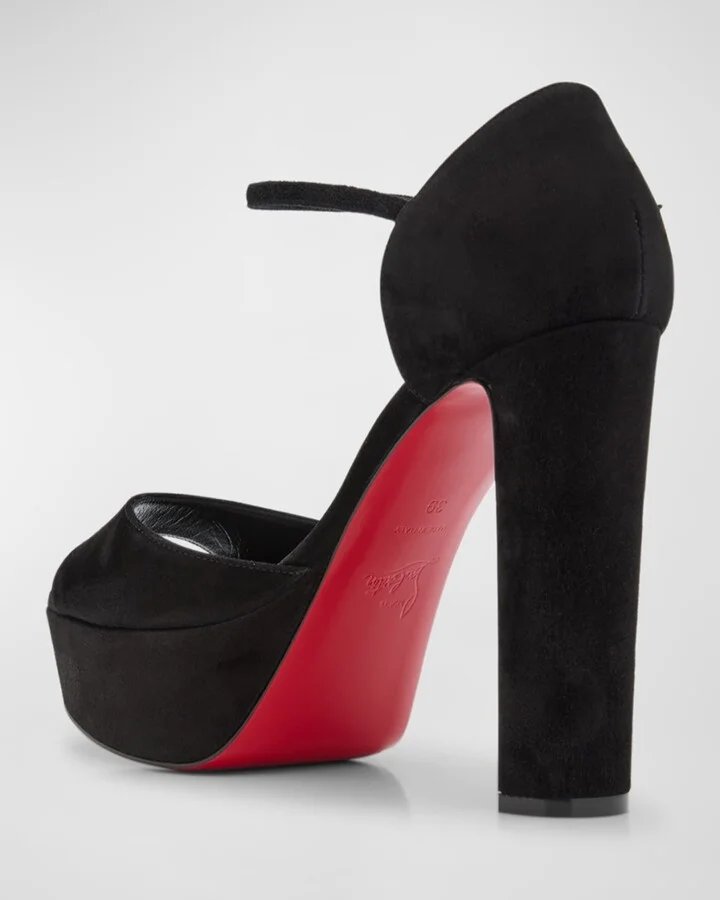 Sandaloo Suede Red Sole Platform Sandals - Image 3