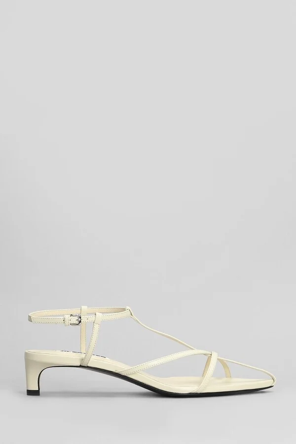 Sandals In Beige Leather