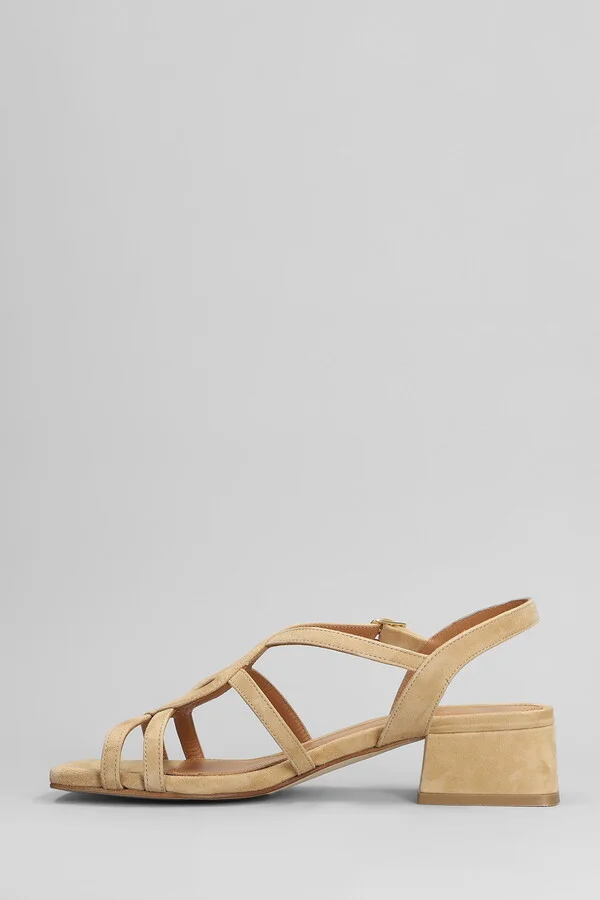 Sandals In Beige Suede - Image 3
