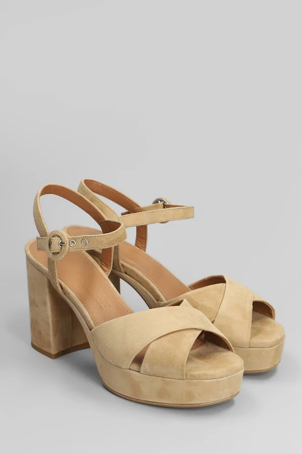 Sandals In Beige Suede - Image 2