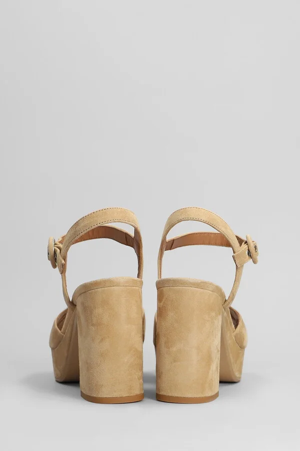 Sandals In Beige Suede - Image 4