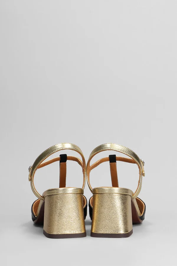Sandals In Black Leather And Fabric - Image 4