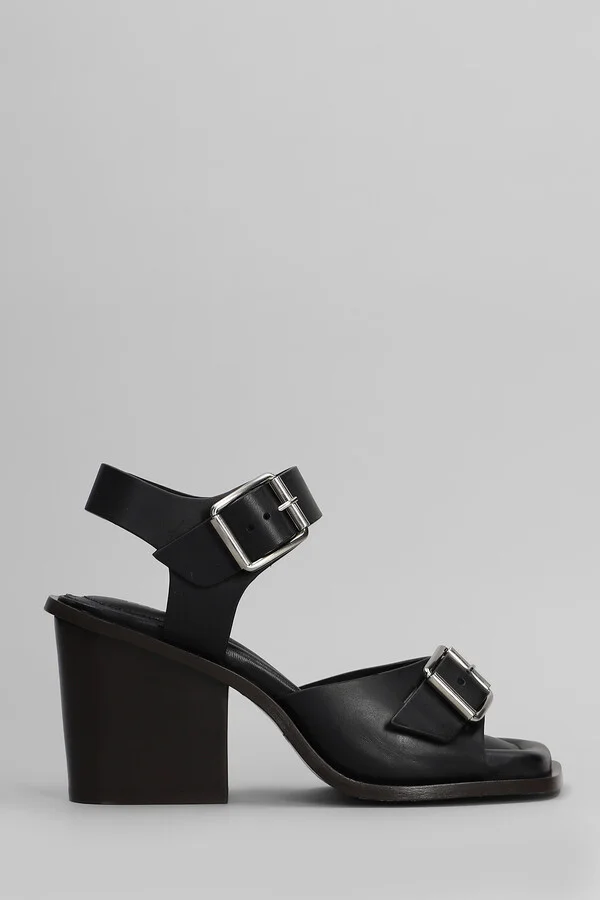 Sandals In Black Leather