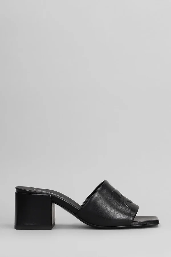Sandals In Black Leather