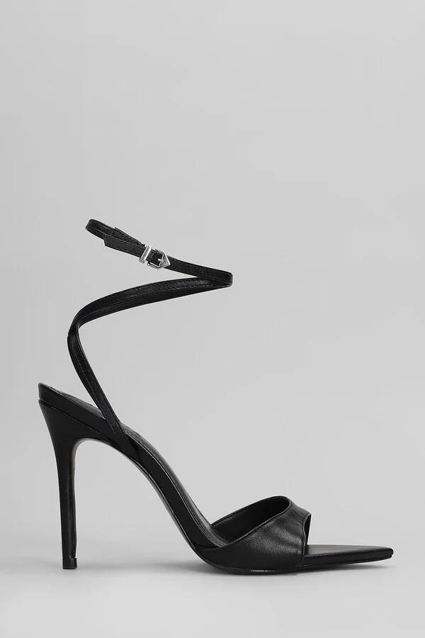 Sandals In Black Leather