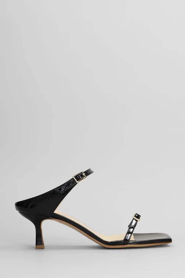Sandals In Black Leather