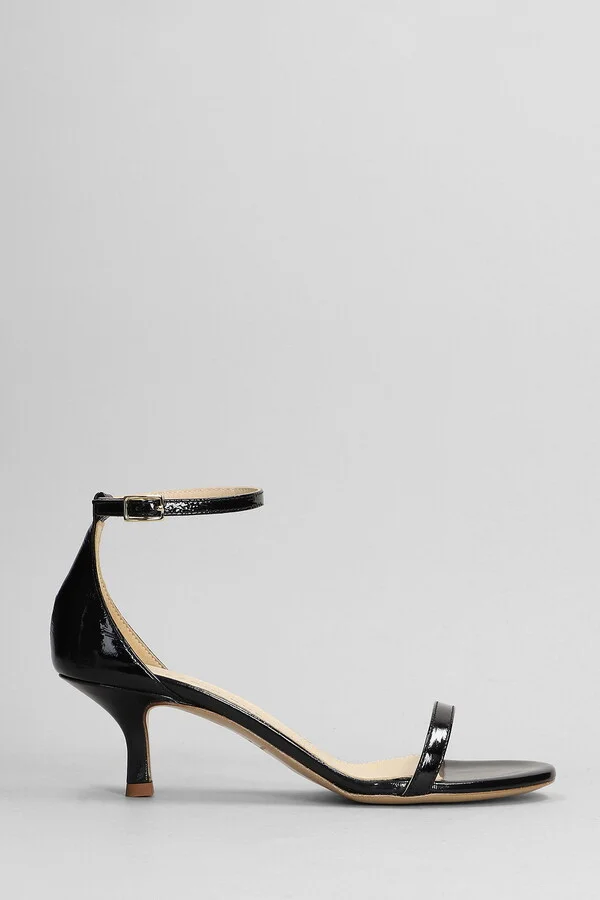 Sandals In Black Leather