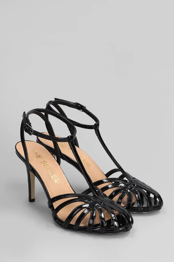 Sandals In Black Patent Leather - Image 2