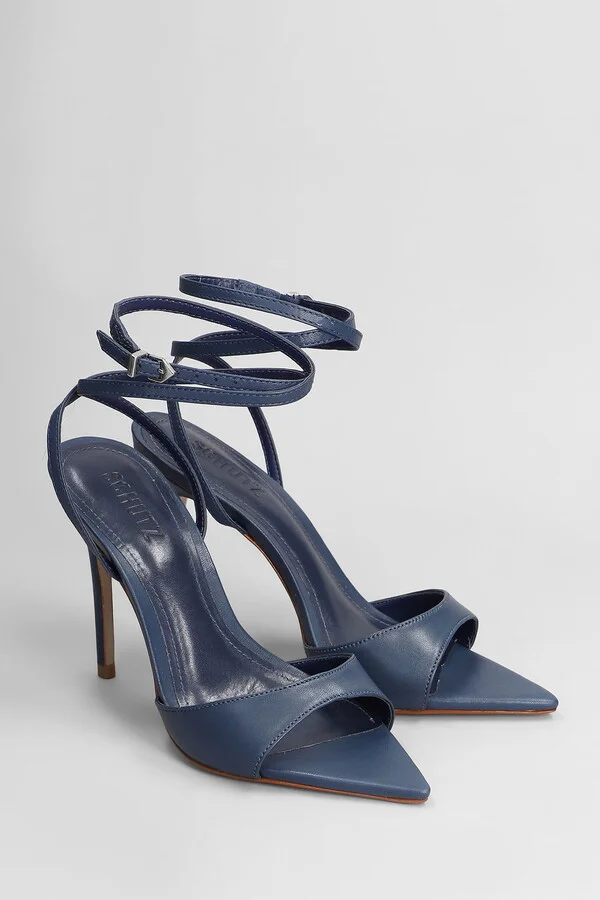 Sandals In Blue Leather - Image 2