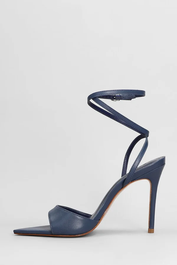 Sandals In Blue Leather - Image 3