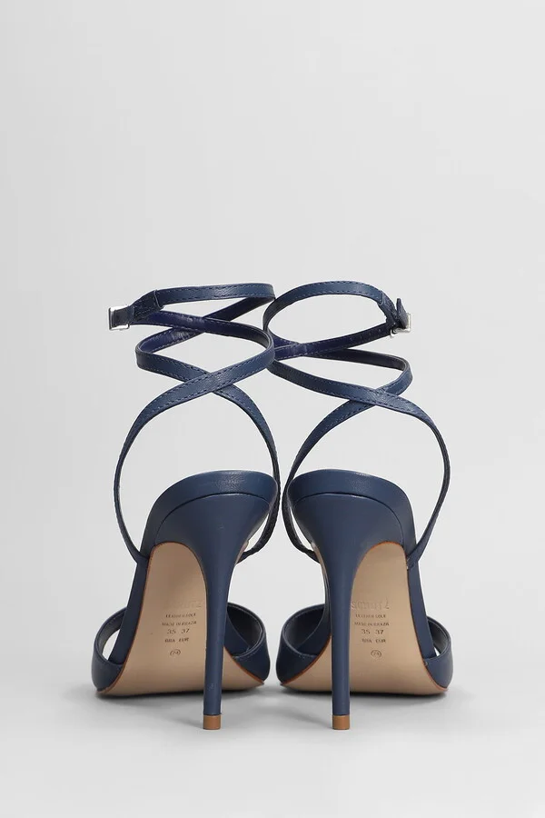 Sandals In Blue Leather - Image 4