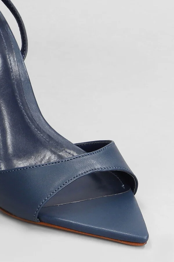 Sandals In Blue Leather - Image 5