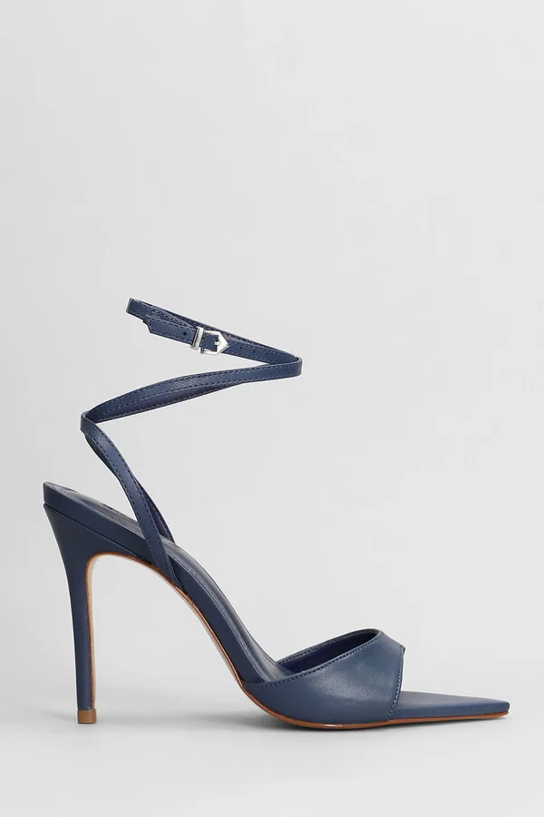 Sandals In Blue Leather