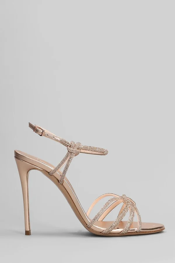 Sandals In Bronze Leather