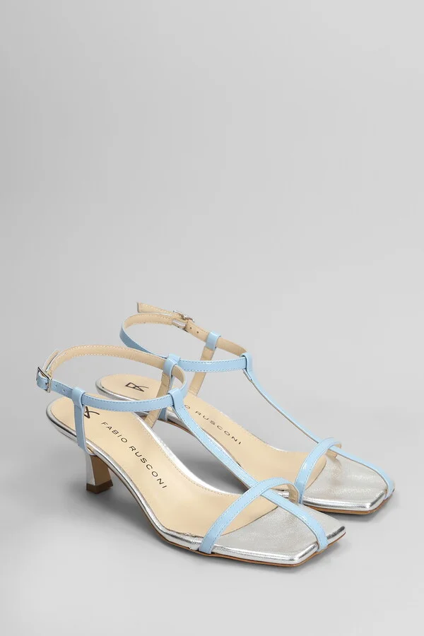 Sandals In Cyan Leather - Image 2