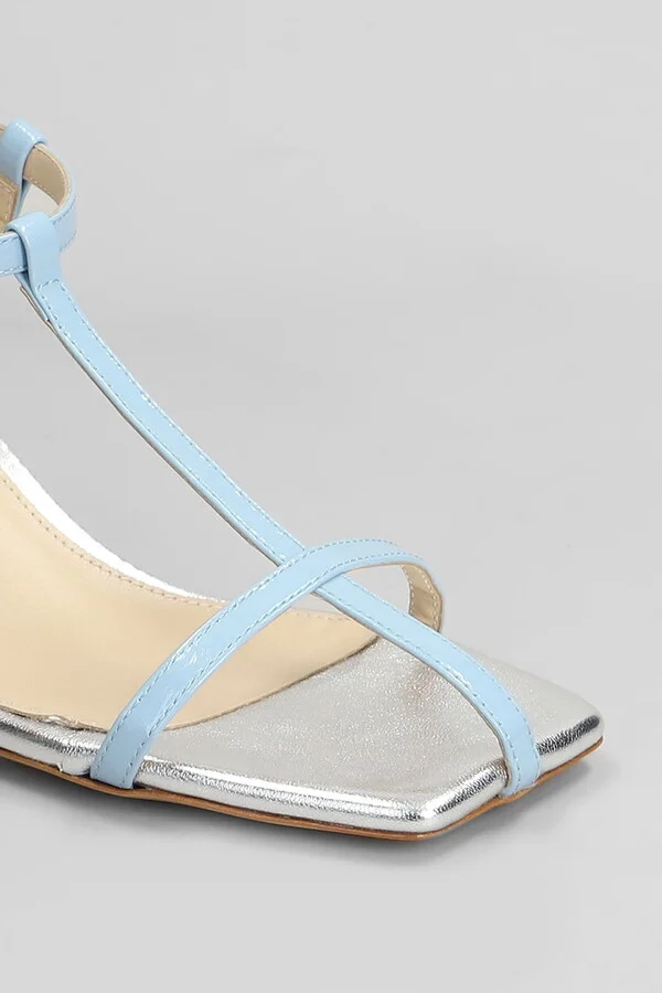Sandals In Cyan Leather - Image 5