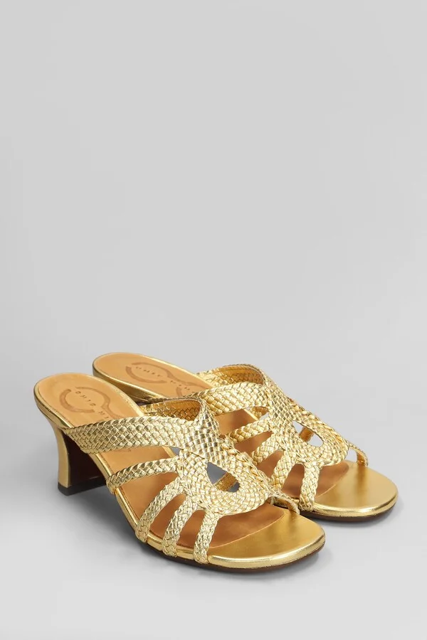 Sandals In Gold Leather - Image 2